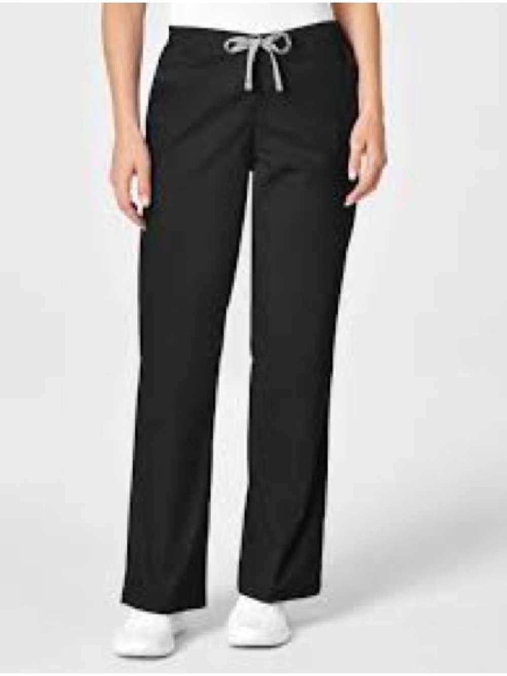 WonderWink Black Straight-Leg Drawstring scrub Pants